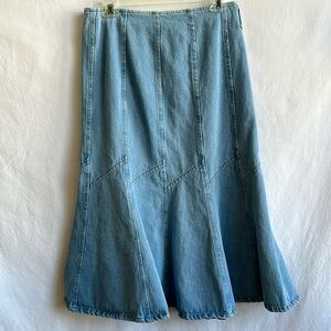 Vintage midi–maxi blue denim cotton skirt, size M